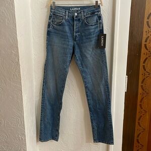 LAIRD Unisex LJ1 Mid Rise Straight Leg Jeans Size W26/M28 In Medium Wash